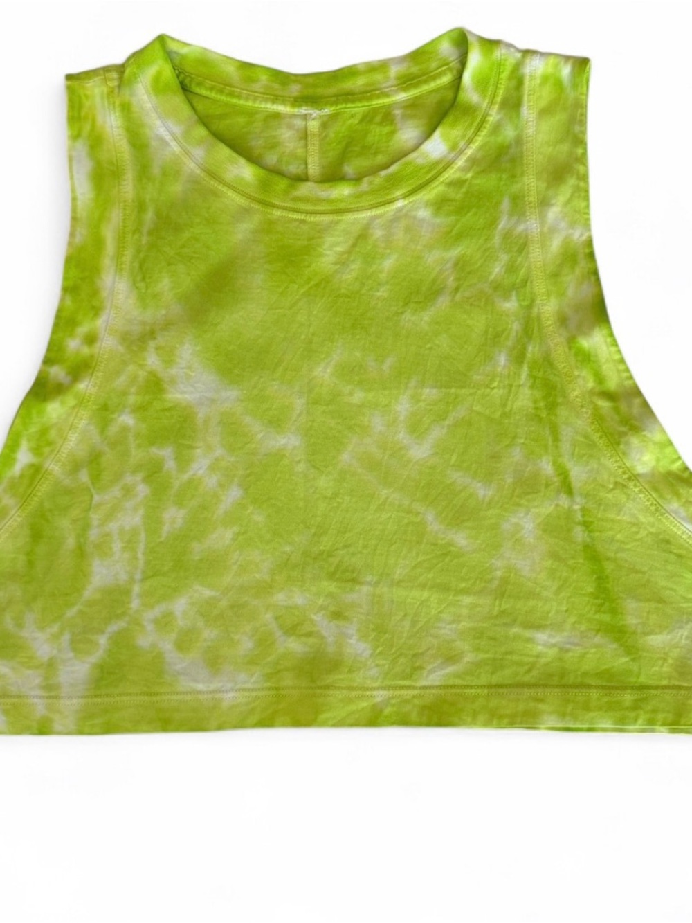 lululemon athletica Lime Tie-Dye Cropped Muscle Tank